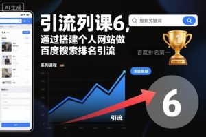 引流系列课6，通过搭建个人网站做百度搜索排名引流-阳知网创资源库