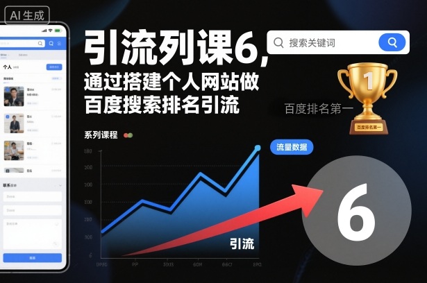 引流系列课6,通过搭建个人网站做百度搜索排名引流-阳知网创资源库