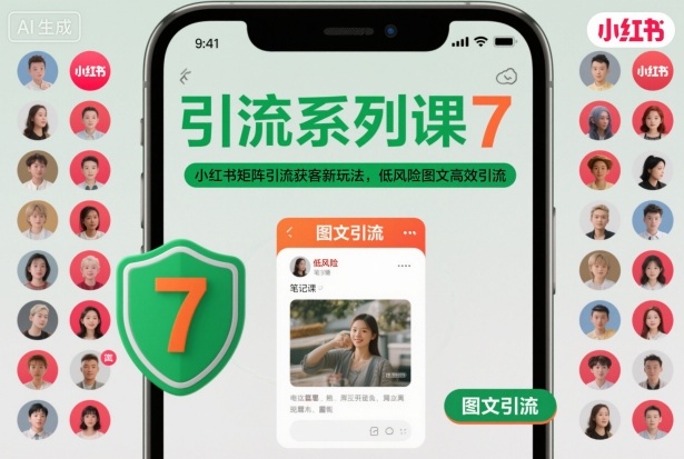 引流系列课7,小红书矩阵引流获客新玩法,低风险图文高效引流-阳知网创资源库