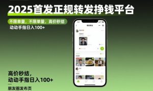 2025首发正规转发挣钱平台，不限单量，高价秒结，动动手指日入100+【揭秘】-阳知网创资源库