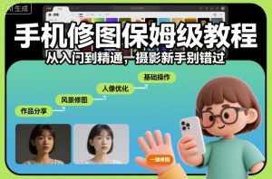手机修图保姆级教程,从入门到精通,摄影新手别错过-阳知网创资源库