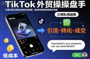 TikTok外贸操盘手,打通公域引流到私域成交全链路,低成本获取高质量海外询盘-阳知网创资源库