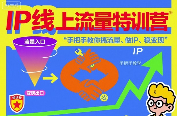 IP线上流量特训营,手把手教你搞流量、做IP、稳变现-阳知网创资源库