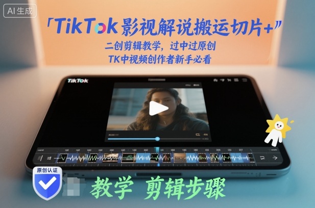 TikTok影视解说搬运切片+二创剪辑教学,过中过原创,TK中视频创作者新手必看-阳知网创资源库