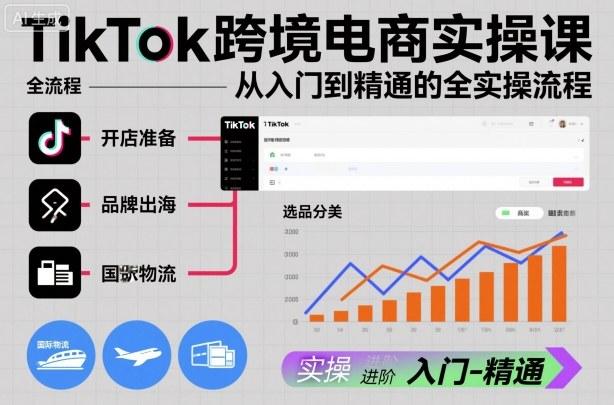 TikTok跨境电商实操课，从入门到精通的全实操流程-阳知网创资源库