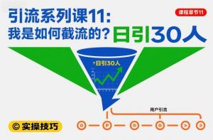 引流系列课11：我是如何截流的？日引30人【文档】-阳知网创资源库