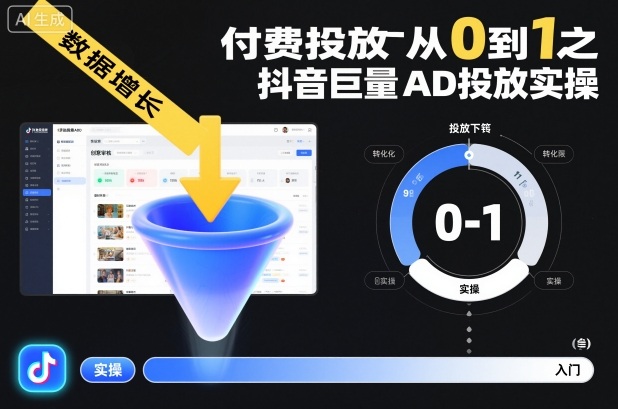 付费投放从0到1之抖音巨量AD投放实操-阳知网创资源库
