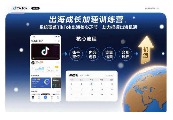 出海成长加速训练营，系统覆盖TikTok出海核心环节，助力把握出海机遇（更新）-阳知网创资源库