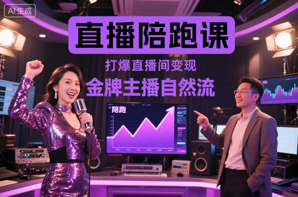 直播陪跑课,金牌主播自然流打爆直播间,复制高变现玩法-阳知网创资源库