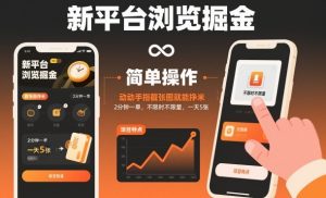 新平台浏览掘金,动动手指截张图就能挣米,2分钟一单,不限时不限量,一天5张【揭秘】-阳知网创资源库