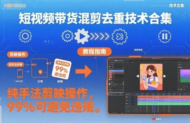 短视频带货混剪去重技术合集,纯手法剪映操作,99%可避免违规-阳知网创资源库