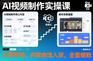 AI视频制作实操课,从零开始,内容由浅入深,全面细致-阳知网创资源库