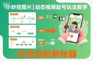 小妙招图片＋动态视频起号玩法教学，拉流涨粉新秘籍-阳知网创资源库