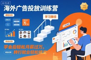 海外广告投放训练营,学会后轻松月薪过万,转行就业轻松搞定-阳知网创资源库
