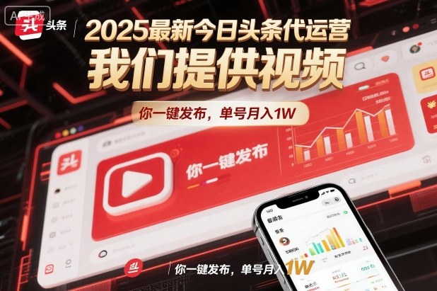 2025最新今日头条代运营,我们提供视频,你一键发布,单号月入1W【揭秘】-阳知网创资源库