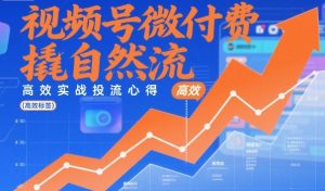 视频号微付费撬自然流,高效实战投流心得-阳知网创资源库