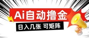 AI自动撸金,日入几张,全自动不占用时间,可矩阵批量放大操作【揭秘】-阳知网创资源库