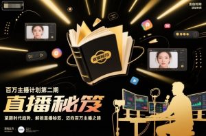百万主播计划第二期,紧跟时代趋势,解锁直播秘笈,近向百万主播之路-阳知网创资源库
