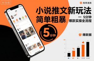 小说推文新玩法,简单粗爆,5分种一个爆款实操全流程-阳知网创资源库