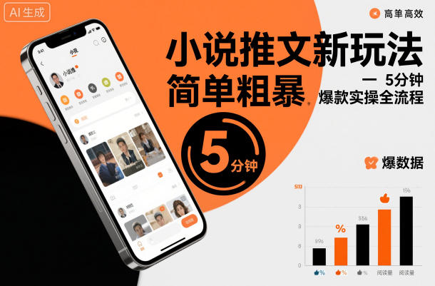 小说推文新玩法,简单粗爆,5分种一个爆款实操全流程-阳知网创资源库