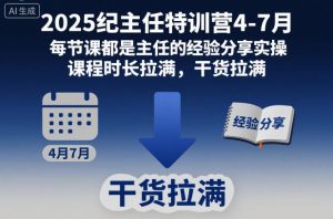 2025纪主任特训营4-7月,每节课都是主任的经验分享实操,课程时长拉满,干货拉满-阳知网创资源库