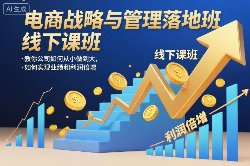 电商战略与管理落地班线下课,教你公司如何从小做到大,如何实现业绩和利润倍增【录音】-阳知网创资源库