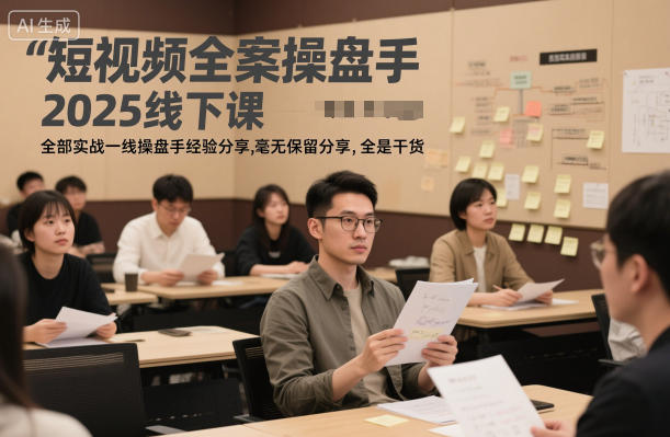 短视频全案操盘手2025线下课,全部实战一线操盘手经验分享,毫无保留分享,全是干货-阳知网创资源库