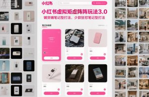 小红书虚拟矩阵玩法3.0,铺货铺笔记型打法,少款狂怼笔记型打法-阳知网创资源库