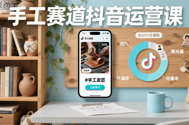 手工赛道抖音运营课,手工赛道流量运营-阳知网创资源库