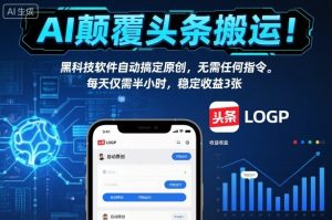 AI颠覆头条搬运!黑科技软件自动搞定原创,无需任何指令。每天仅需半小时,稳定收益3张【揭秘】-阳知网创资源库