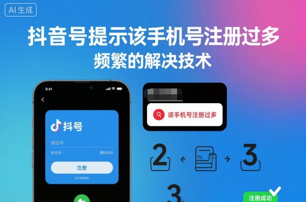 抖音号提示该手机号注册过多，频繁的解决技术-阳知网创资源库