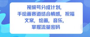 视频号分成计划,人生感悟手绘画赛道,文案,绘画,音乐,掌握流量密码-阳知网创资源库