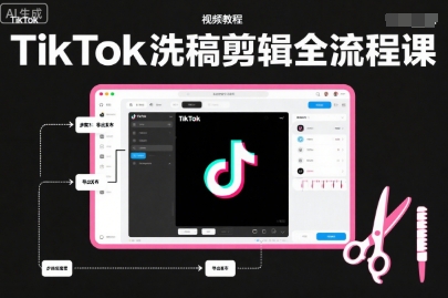 TikTok洗稿剪辑全流程课,PR洗稿剪辑全流程,TK洗稿运营课-阳知网创资源库