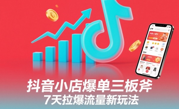抖音小店爆单三板斧,7天拉爆流量新玩法-阳知网创资源库
