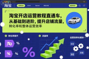 淘宝开店运营教程直通车，从基础到进阶，提升店铺流量，转化率和整体运营效率（更新11月）-阳知网创资源库
