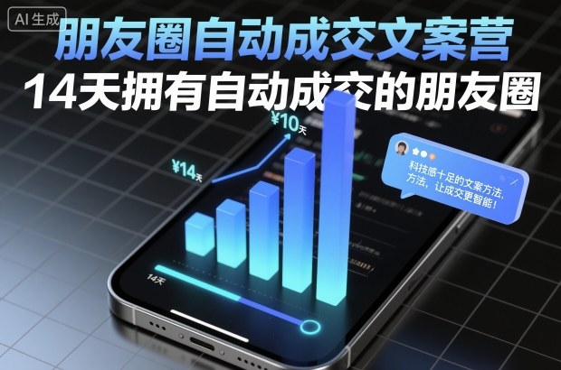 朋友圈自动成交文案营,14天拥有自动成交的朋友圈-阳知网创资源库