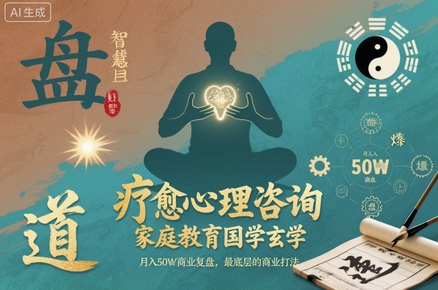 疗愈心理咨询，家庭教育国学玄学，月入50个商业复盘，最底层的商业打法-阳知网创资源库