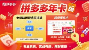拼多多年卡,拼多多全链路运营底层逻辑,超级爆单术【更新10月】-阳知网创资源库