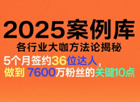 2025案例库,收录各行业大咖的方法论,各行业大咖方法论揭秘-阳知网创资源库