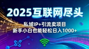 2025网创尽头王炸项目!私域IP+精准引流,新手小白在家躺賺日入1k,零经验也能上手【揭秘】-阳知网创资源库