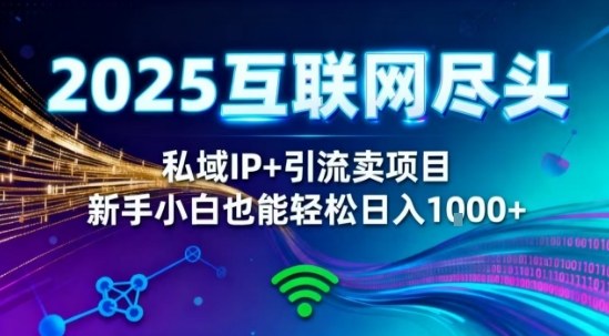 2025网创尽头王炸项目!私域IP+精准引流,新手小白在家躺賺日入1k,零经验也能上手【揭秘】-阳知网创资源库