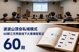 波波山顶会私域模式60期三天两夜线下大课课程笔记(文档)-阳知网创资源库