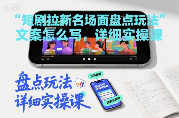 短剧拉新名场面盘点玩法文案怎么写，详细实操课-阳知网创资源库