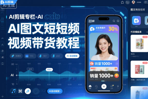 AI剪辑专栏-AI图文短视频带货教程-阳知网创资源库