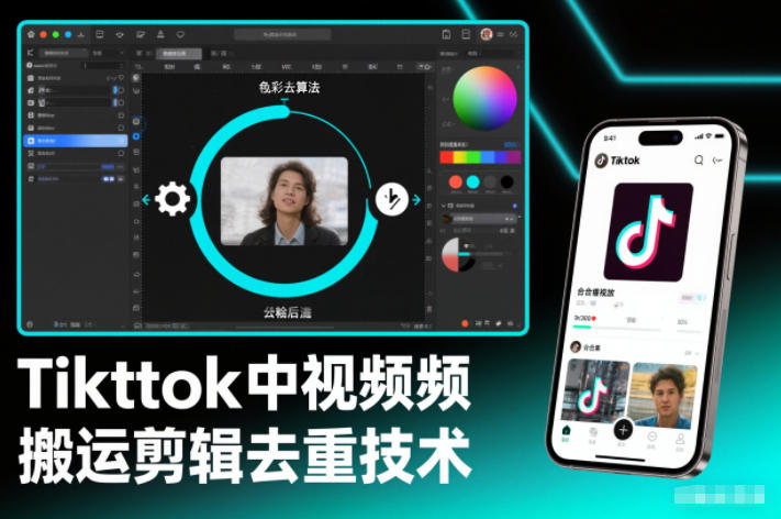 Tiktok中视频纯搬运剪辑去重技术,外来技术,自行测试-阳知网创资源库