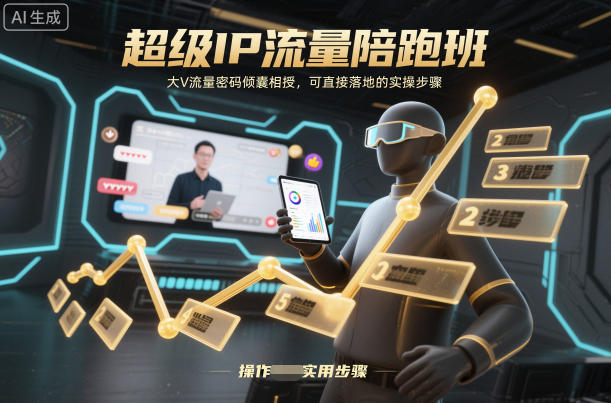 超级IP流量陪跑班，大V流量密码倾囊相授，可直接落地的实操步骤-阳知网创资源库