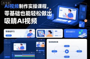 AI视频制作实操课程,零基础也能轻松做出吸睛AI视频-阳知网创资源库