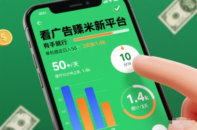 看广告賺米新平台,有手就行,单机稳定日入50+,操作10分钟上手,3天搞了1.4k【揭秘】-阳知网创资源库