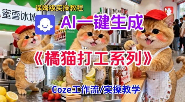 Coze扣子工作流一键生成胖橘猫打工短视频,保姆级实操搭建教学-阳知网创资源库