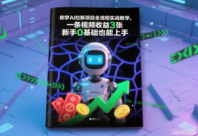即梦AI拉新项目全流程实战教学,一条视频收益3张,新手0基础也能上手-阳知网创资源库